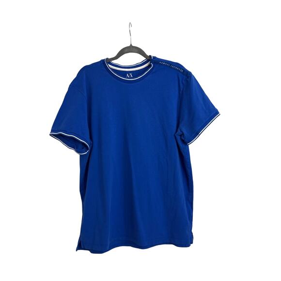 Armani Exchange Blue White Short Sleeve T Shirt Size Men's XXL - Picture 1 of 4